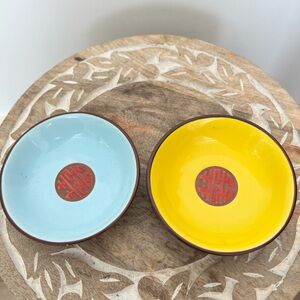 Lot of 2 Shou (long life, longevity) rice bowls